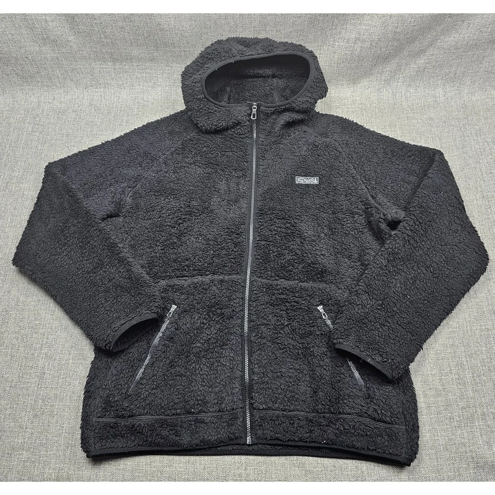Polo Ralph Lauren Jacket Mens XL Black Performance Sherpa Fleece Hooded Full Zip